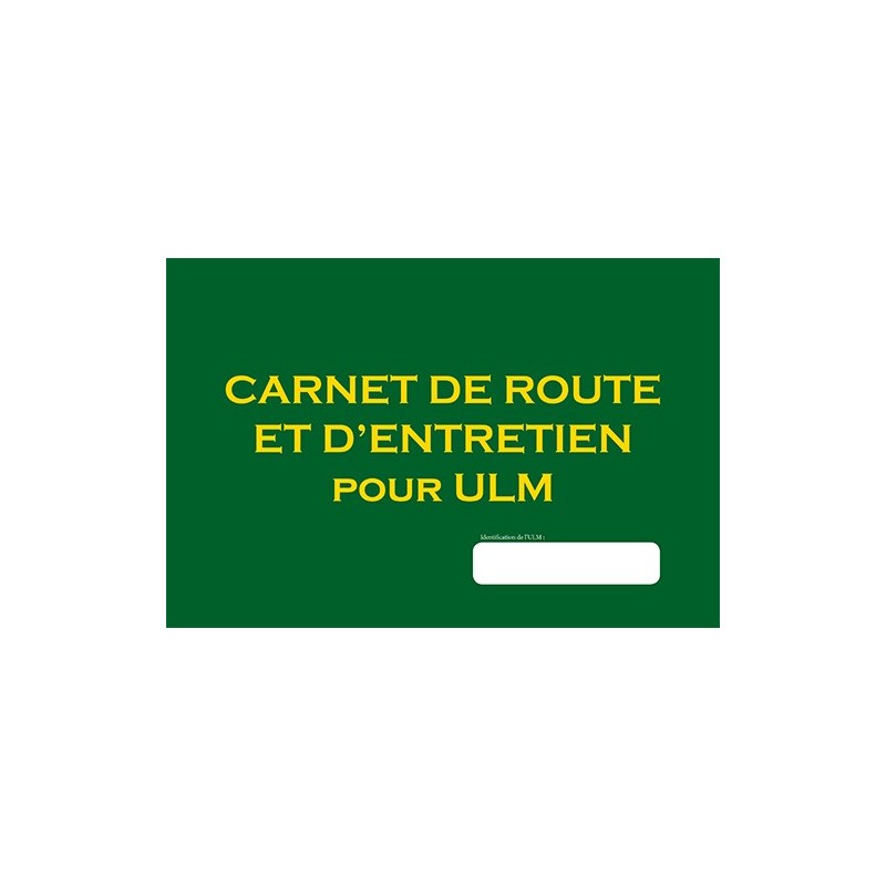 Carnet de route et d'entretien pour ULM