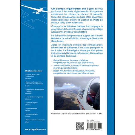 Manuel du pilote vol à voile 14e édition. Le livre bleu du pilote de planeur - le livre seul Manuel du pilote vol à voile 14e édition. Le livre bleu du pilote de planeur - le livre seul