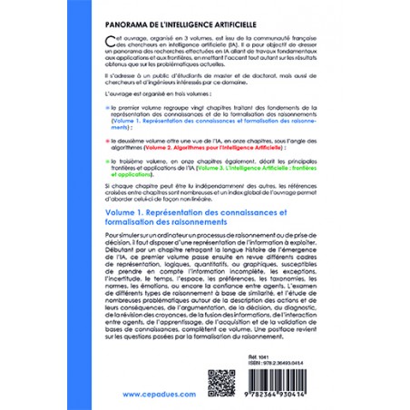 Représentation des connaissances et formalisation des raisonnements, volume 1série : Panorama de l'Intelligence Artificielle