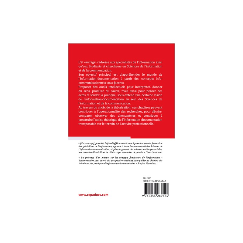 Approche de l'information-documentation. Concepts fondateurs (IDC)