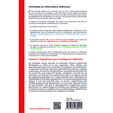 Algorithmes pour l'intelligence artificielle, volume 2 série : Panorama de l'Intelligence Artificielle