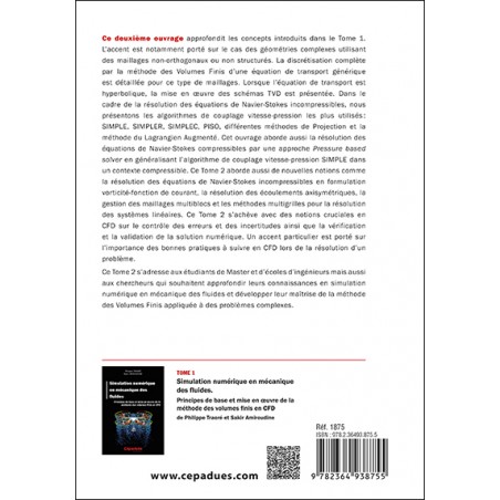 Simulation numérique en mécanique des fluides Tome 2. Concepts avancés de la méthode des volumes finis en CFD