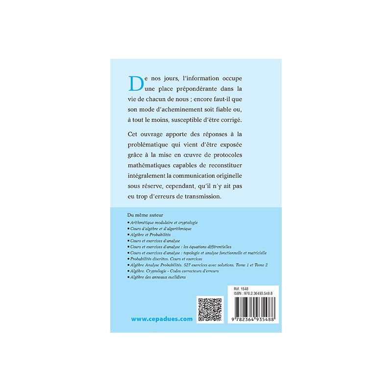 Algèbre et informatique - Applications aux codes linéaires correcteurs d'erreurs 2e éd.