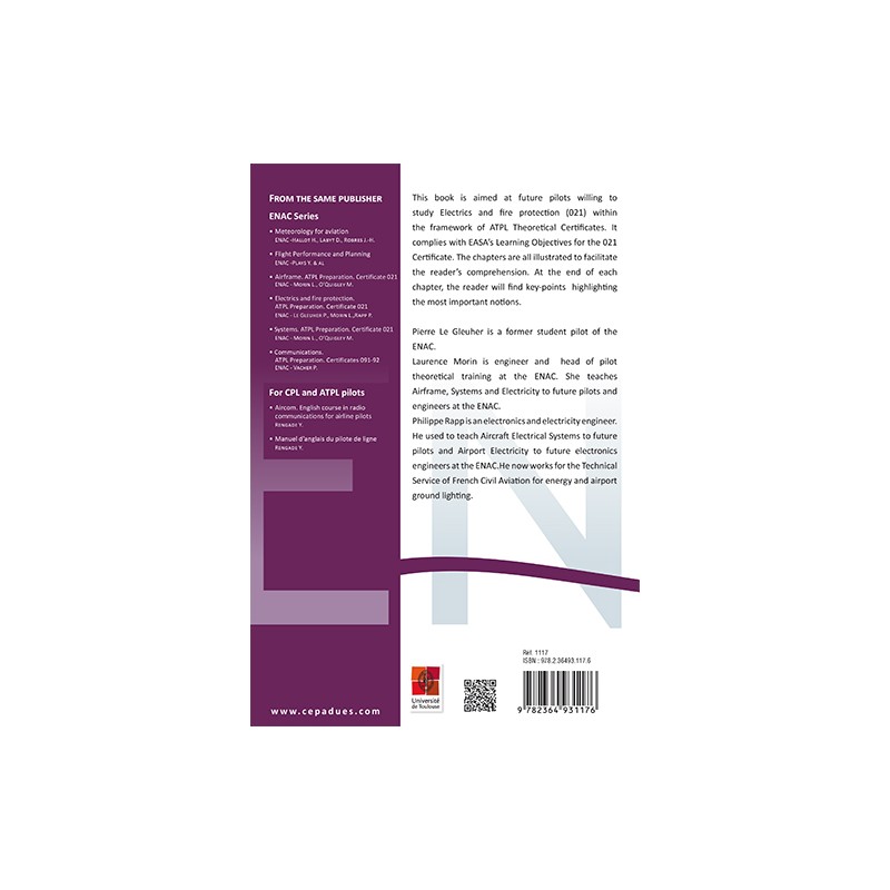 Electrics and fire protection. ATPL Preparation Certificate 021 - ENAC