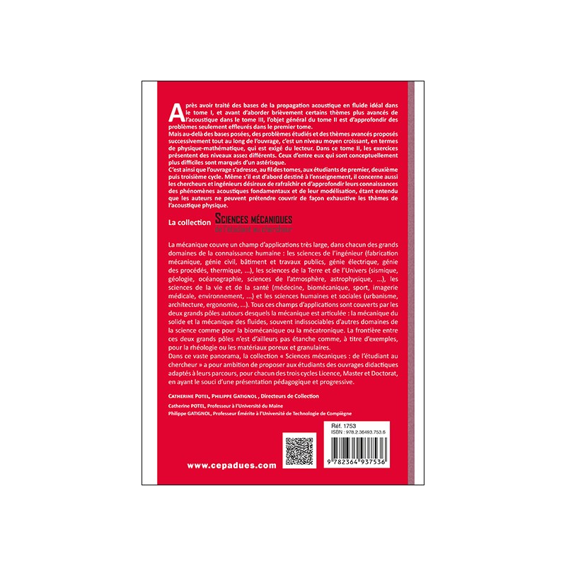 Exercices d'Acoustique. Corrigés détaillés. Rappels de cours. Tome 2 : exercices d'approfondissement