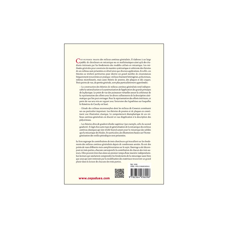 Mécanique des milieux continus généralisés