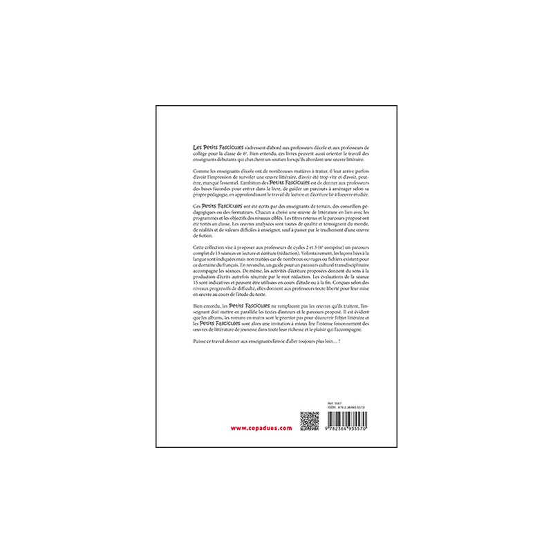 Petit fascicule à l'usage des enseignants pour la leçon de français sur Les derniers géants  de François Place