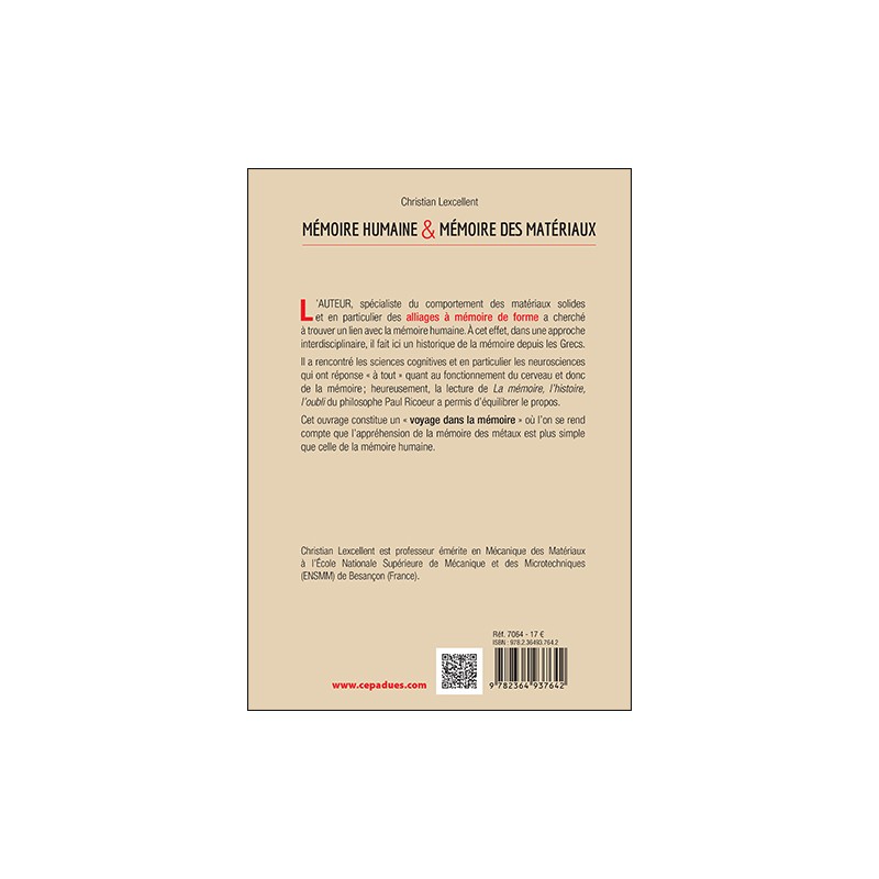 Mémoire humaine et Mémoire des matériaux