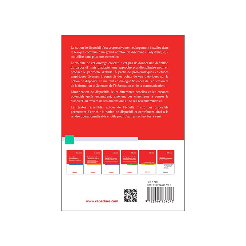 Le dispositif en questions : le prisme des sciences de l'éducation et de la formation et des sciences de l'information et de l