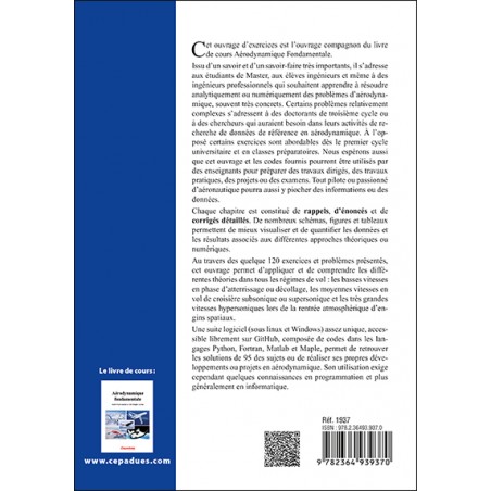 Exercices et Problèmes d'Aérodynamique Fondamentale (accompagnés des codes solutions en python ou fortran) 2e édition