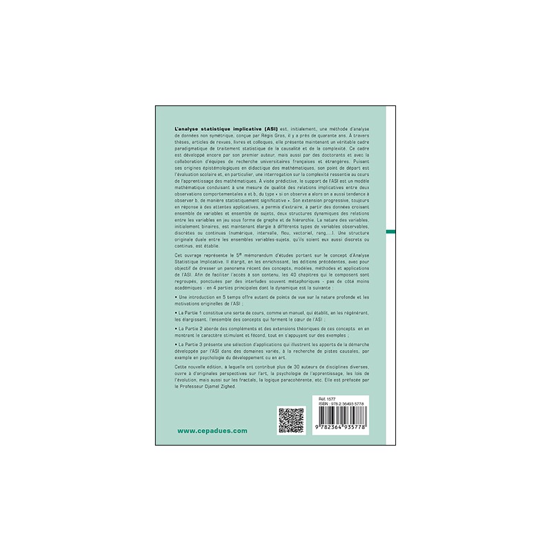 L'Analyse statistique implicative. 3e édition. Sous la direction de Régis Gras