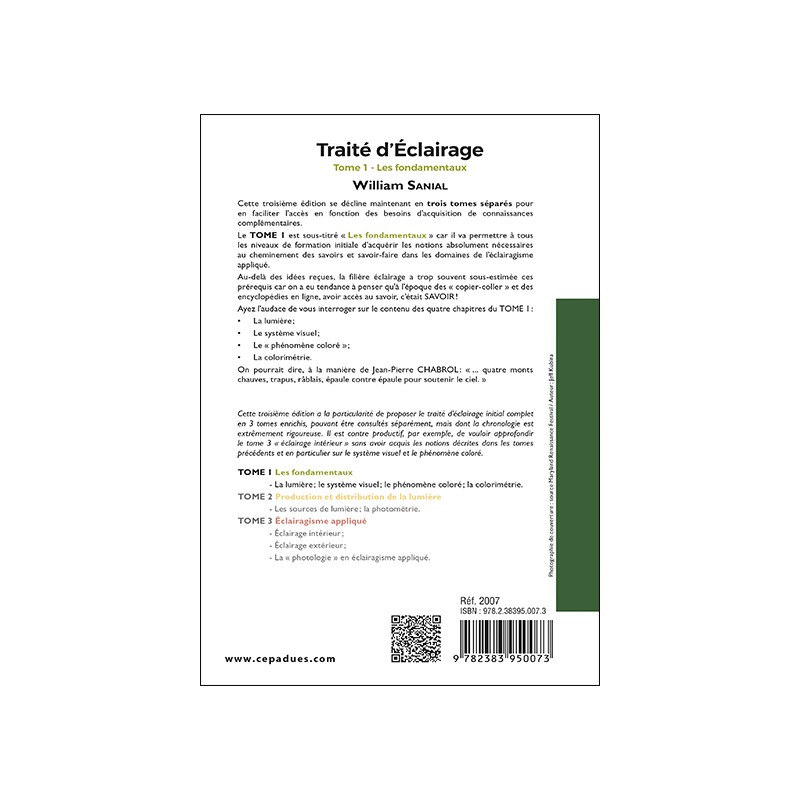 Traité d'Éclairage 3e édition Tome 1/3