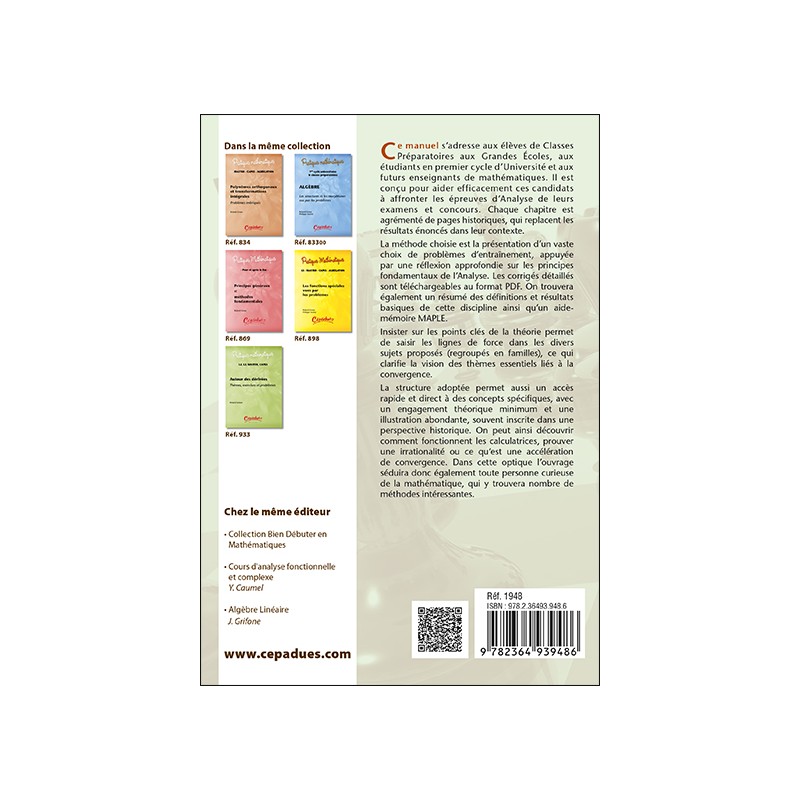 Analyse : la convergence vue par les problèmes + Corrigés