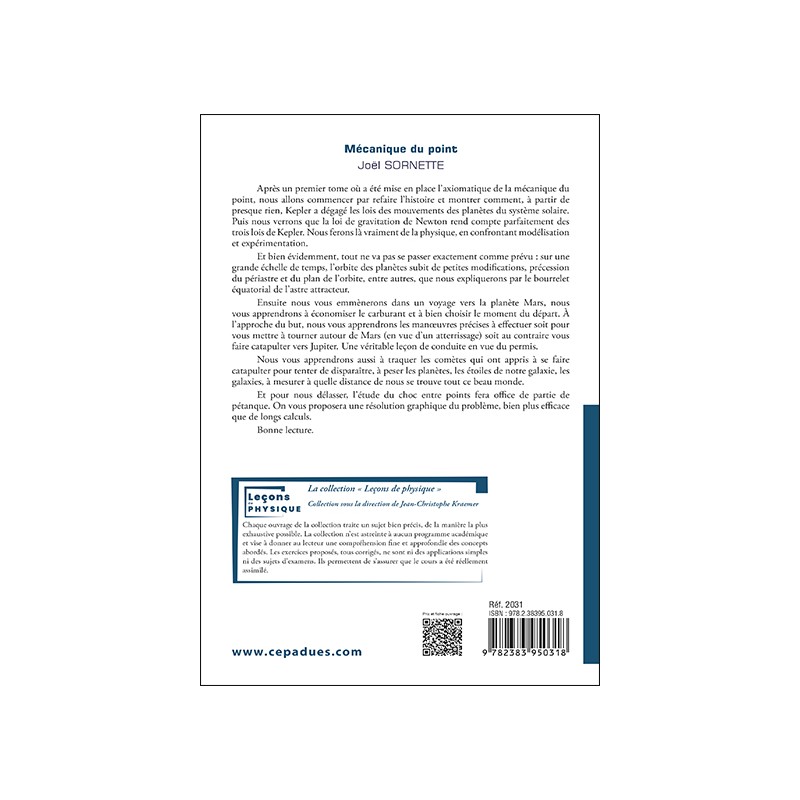 Mécanique du point. Tome 2