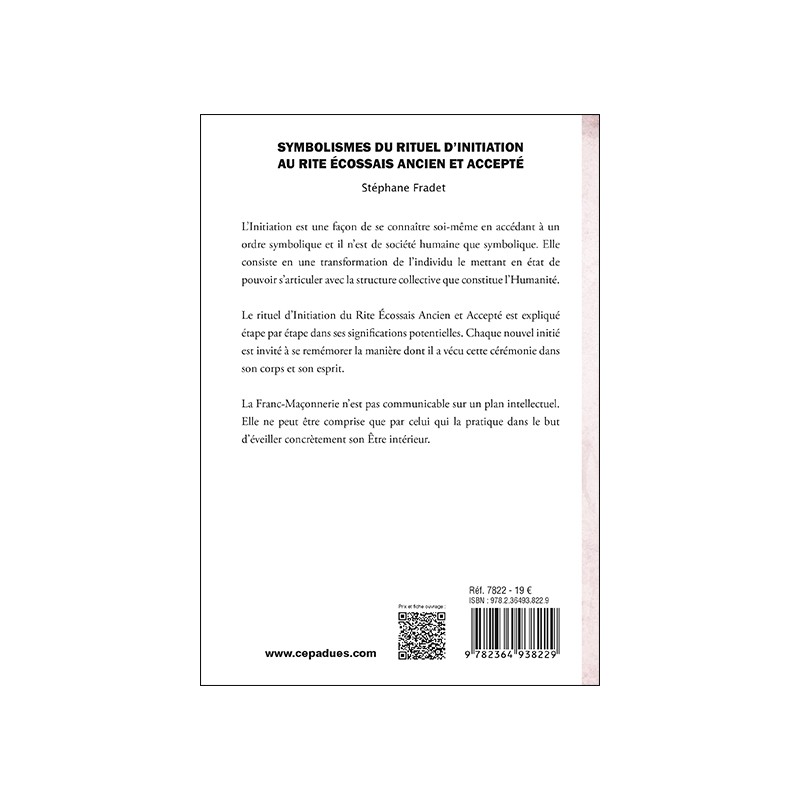 Symbolismes du rituel d’Initiation  au Rite Écossais Ancien et Accepté