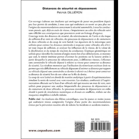 Distances de sécurité et dépassement. Des équations pour comprendre