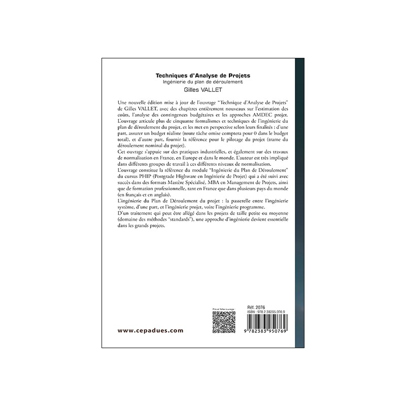 Techniques d’Analyse de Projets. Ingénierie du plan de déroulement