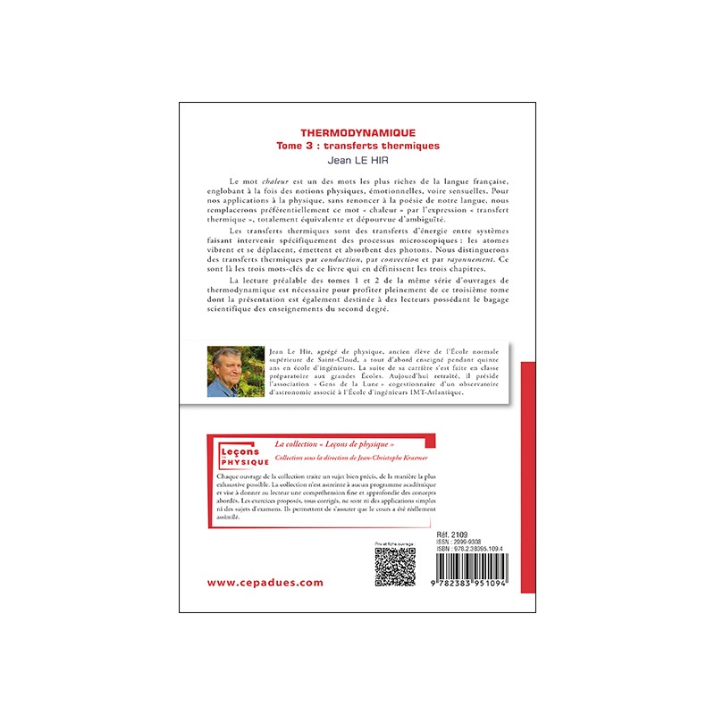 Thermodynamique : transferts thermiques. Tome 3