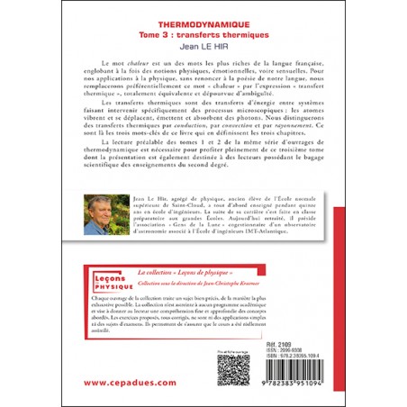 Thermodynamique : transferts thermiques. Tome 3