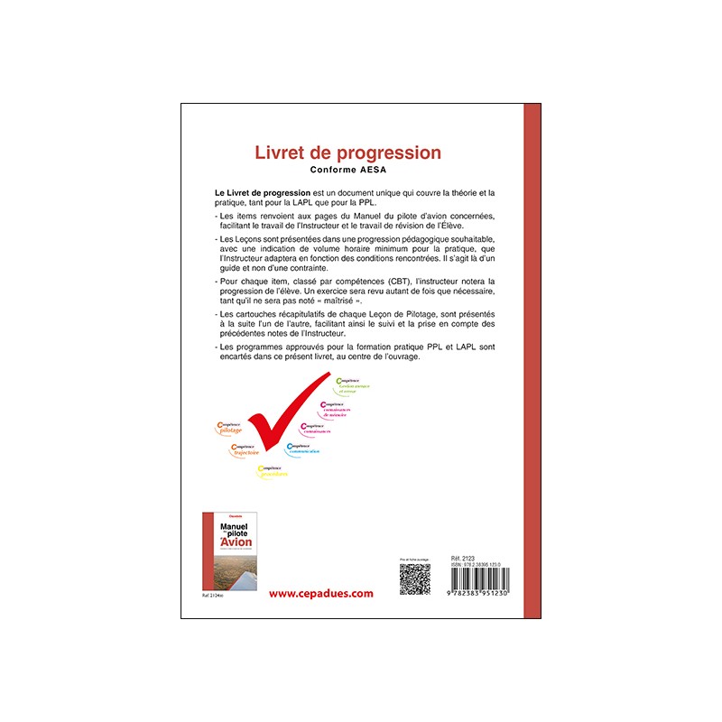 Livret de progression du pilote avion (20e édition)
