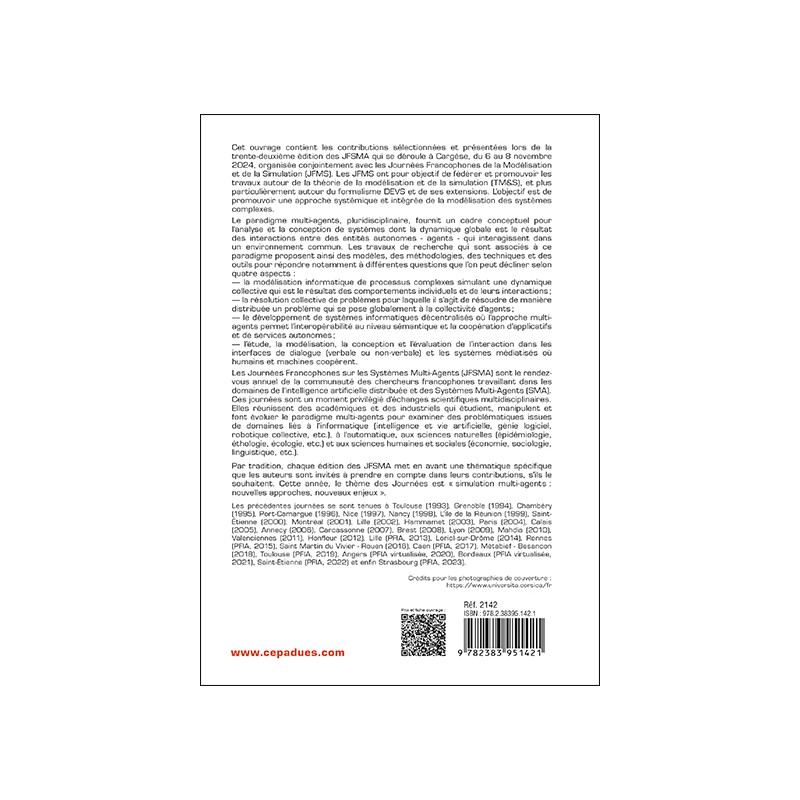 JFSMA 2024 / JFMS 2024. Simulation multi-agents : nouvelles approches, nouveaux enjeux