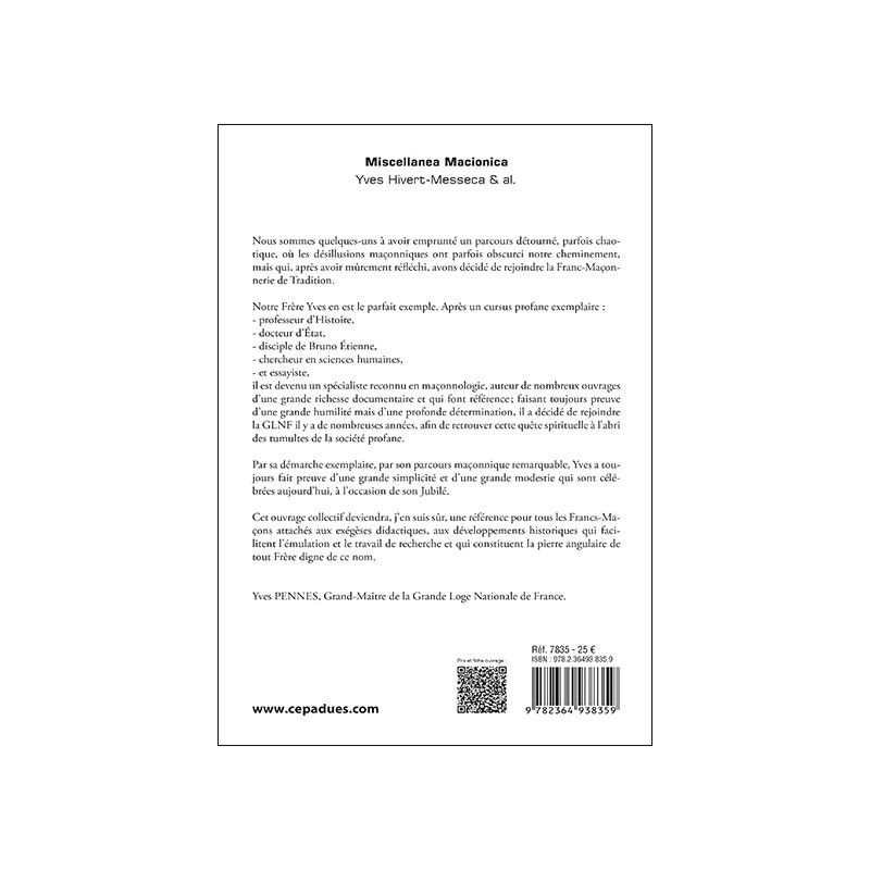 Miscellanea Macionica. Questions & Savoirs en partage pour un jubilé maçonnique