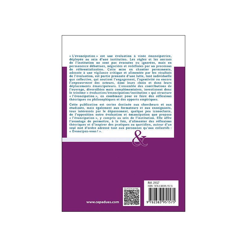 Évancipation dans l’institution. Oser le rapprochement entre émancipation et évaluation