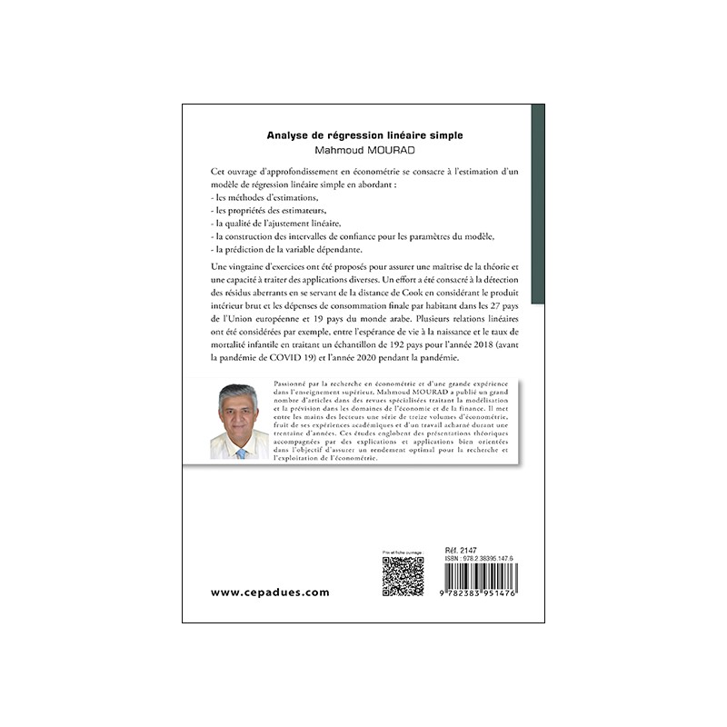 Analyse de régression linéaire simple. Livre 1. Économétrie Expliquée et Appliquée