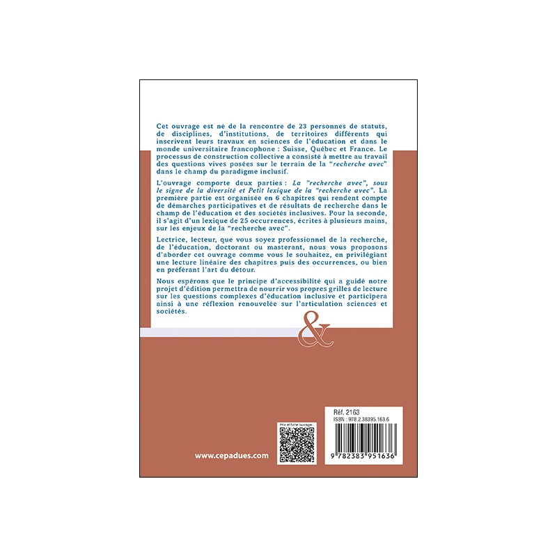 La “recherche avec”, vers de nouveaux savoirs pour l’éducation et les sociétés inclusives