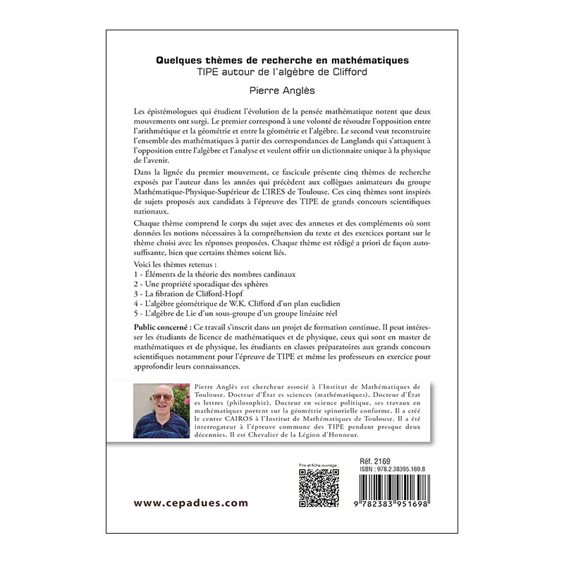 Quelques thèmes de recherche en mathématiques. TIPE autour de l'algèbre de Clifford