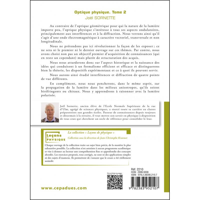 Optique physique. Tome 2. Chiralité, Dichroïsme et Diffraction