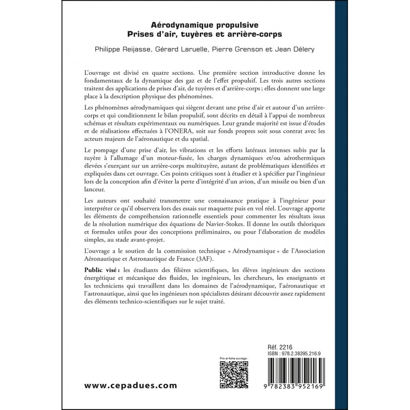 Aérodynamique propulsive. Prises d’air, tuyères et arrière-corps (3 AF)