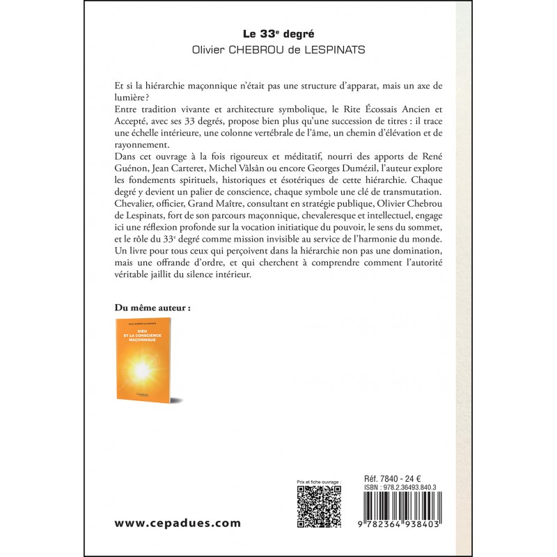Le 33e degré. Du nombre à l’Être,  de la structure au Principe