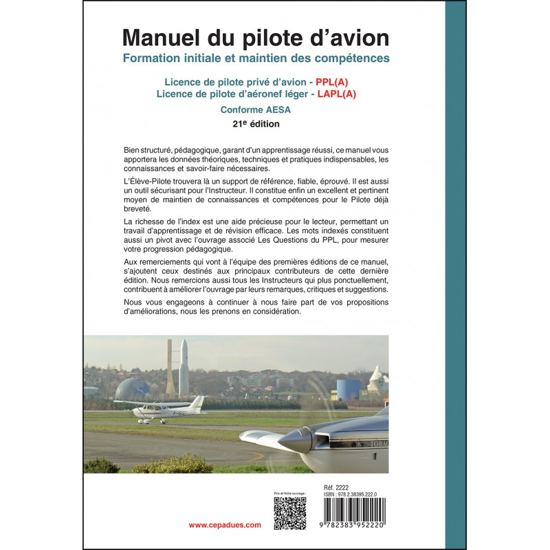 Manuel du pilote d'avion (21e éd.) - le livre seul (PPL et LAPL)