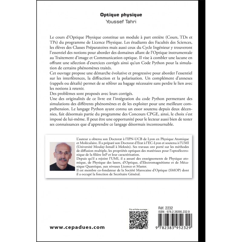 Optique physique. Cours, Exercices Corrigés & Code Python