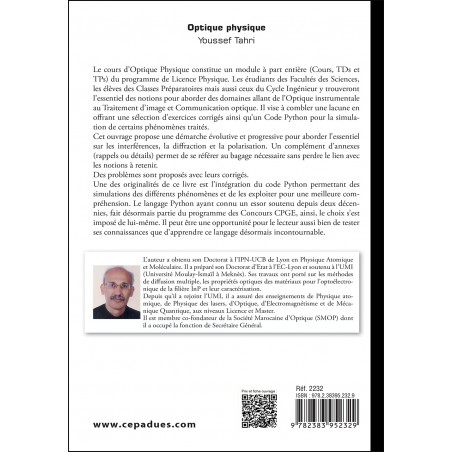 Optique physique. Cours, Exercices Corrigés & Code Python Optique physique. Cours, Exercices Corrigés & Code Python