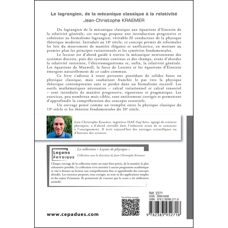 Le lagrangien, de la mécanique classique à la relativité
