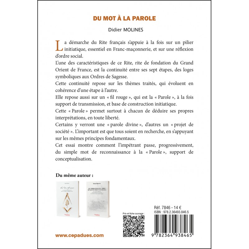 Du mot à la parole : le chemin du Rite français : transmettre et construire ?