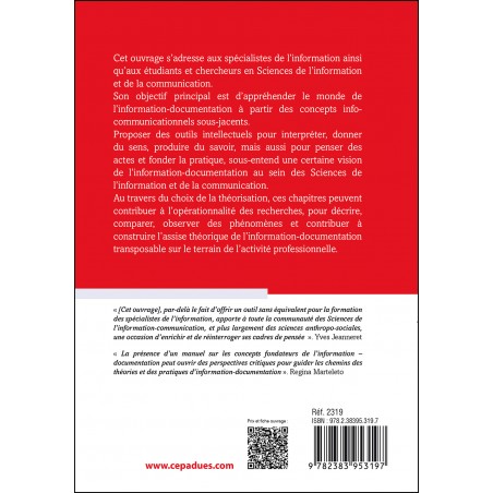 Approche de l'information-documentation. Concepts fondateurs (IDC). Deuxième édition revue et augmentée