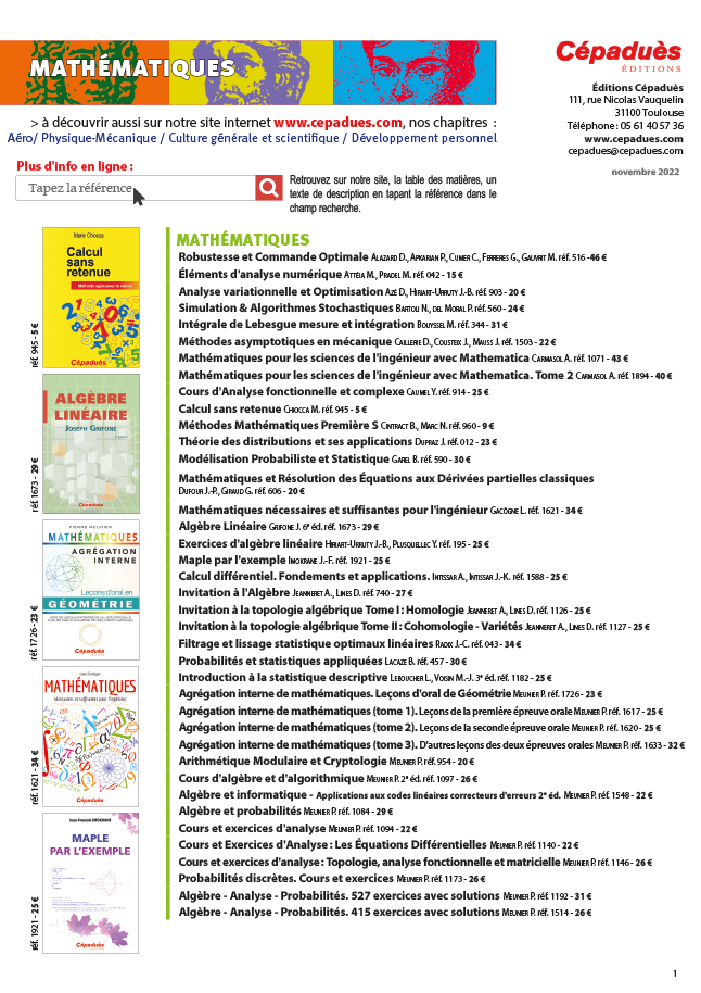 Catalogue Cépaduès