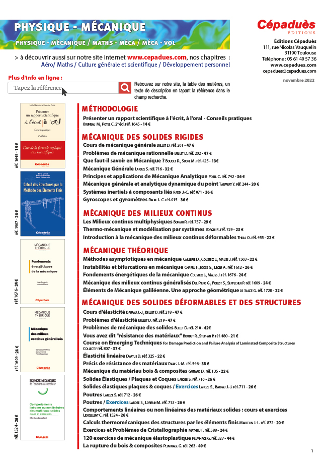 Catalogue Cépaduès