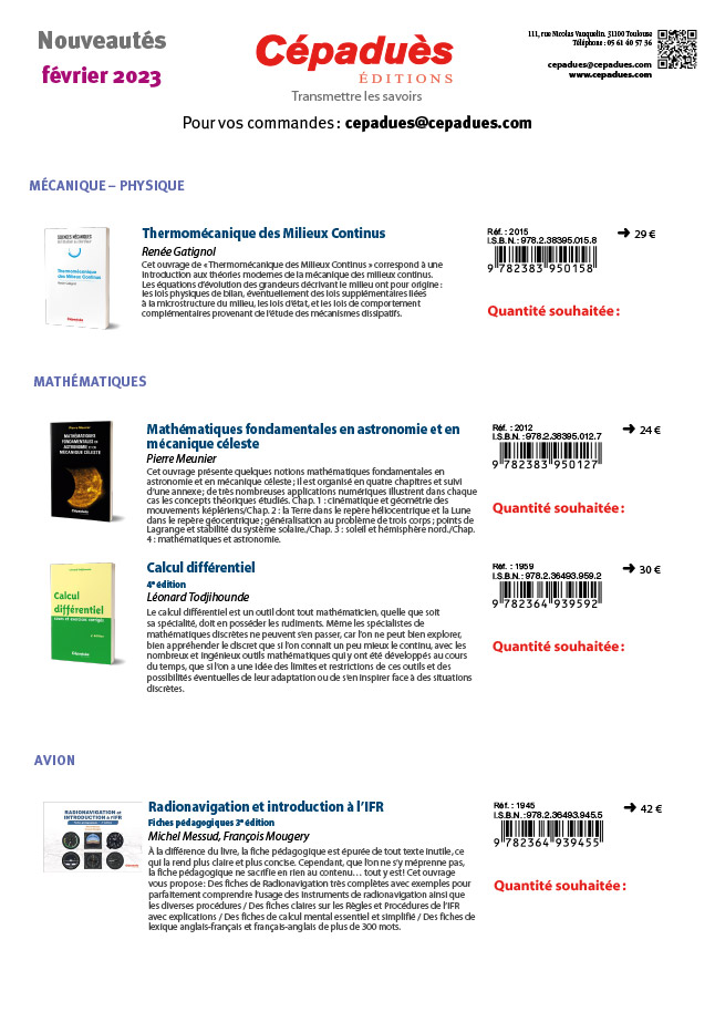 Catalogue nouveautés Cépaduès 2022