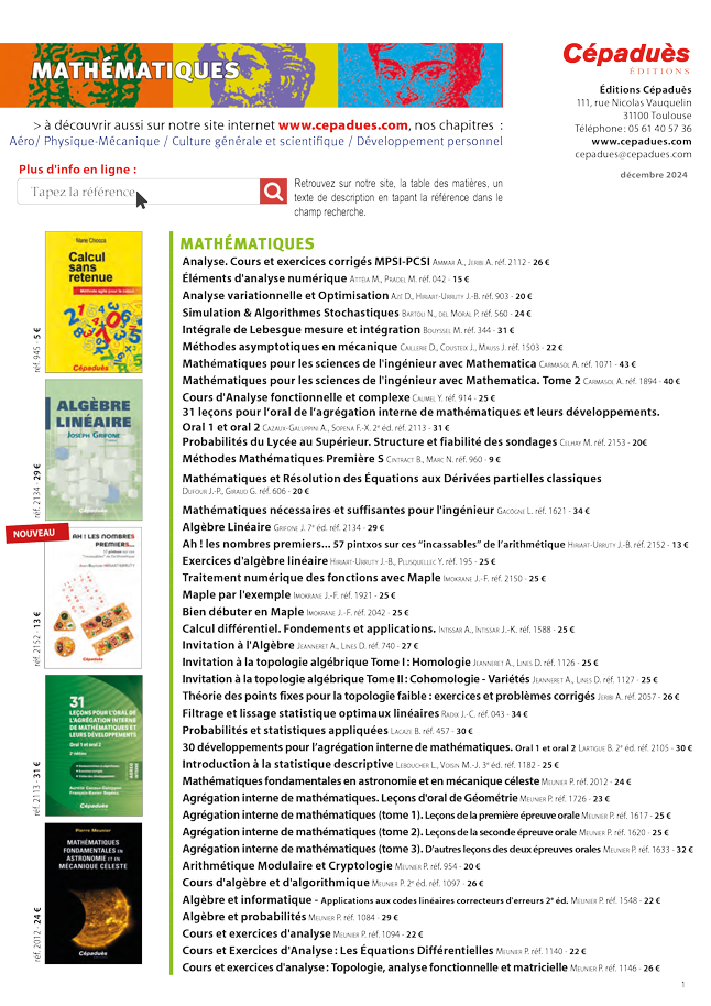 Catalogue Cépaduès
